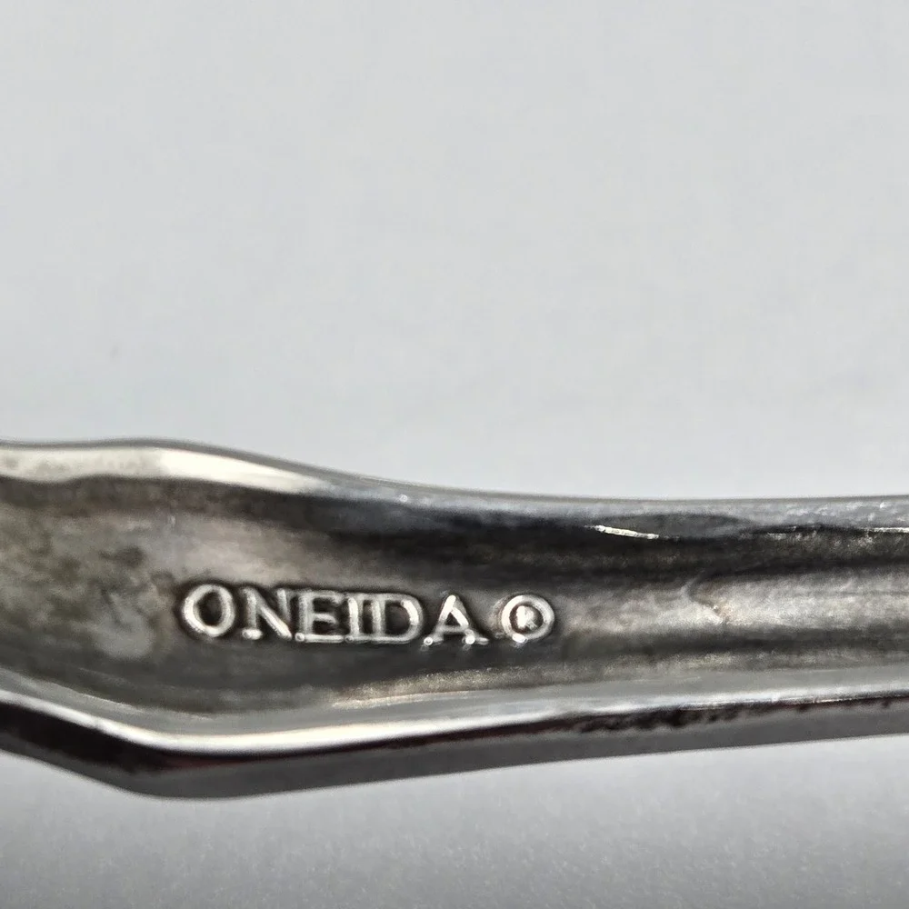 Vtg Oneida USA Canada Wordsworth Brahms Flatware Rose Daisy 3 Serving Spoons Exc